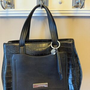 Vera Wang Black Croc-Embossed Tote